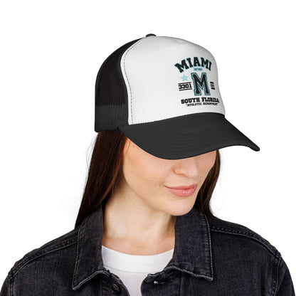 Miami Varsity Trucker Cap — South Florida Retro Mesh Hat