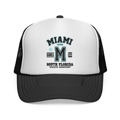 Miami Varsity Trucker Cap — South Florida Retro Mesh Hat