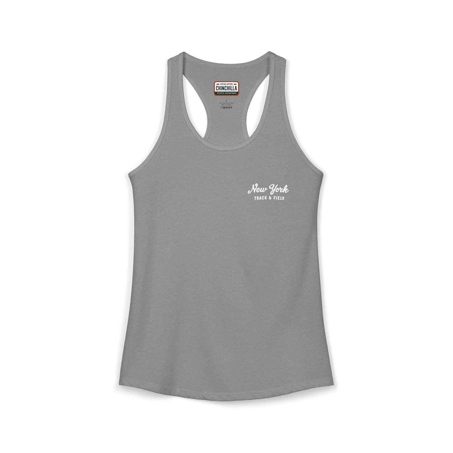 Gray tank top with 'New York Since 1624' text on a white background