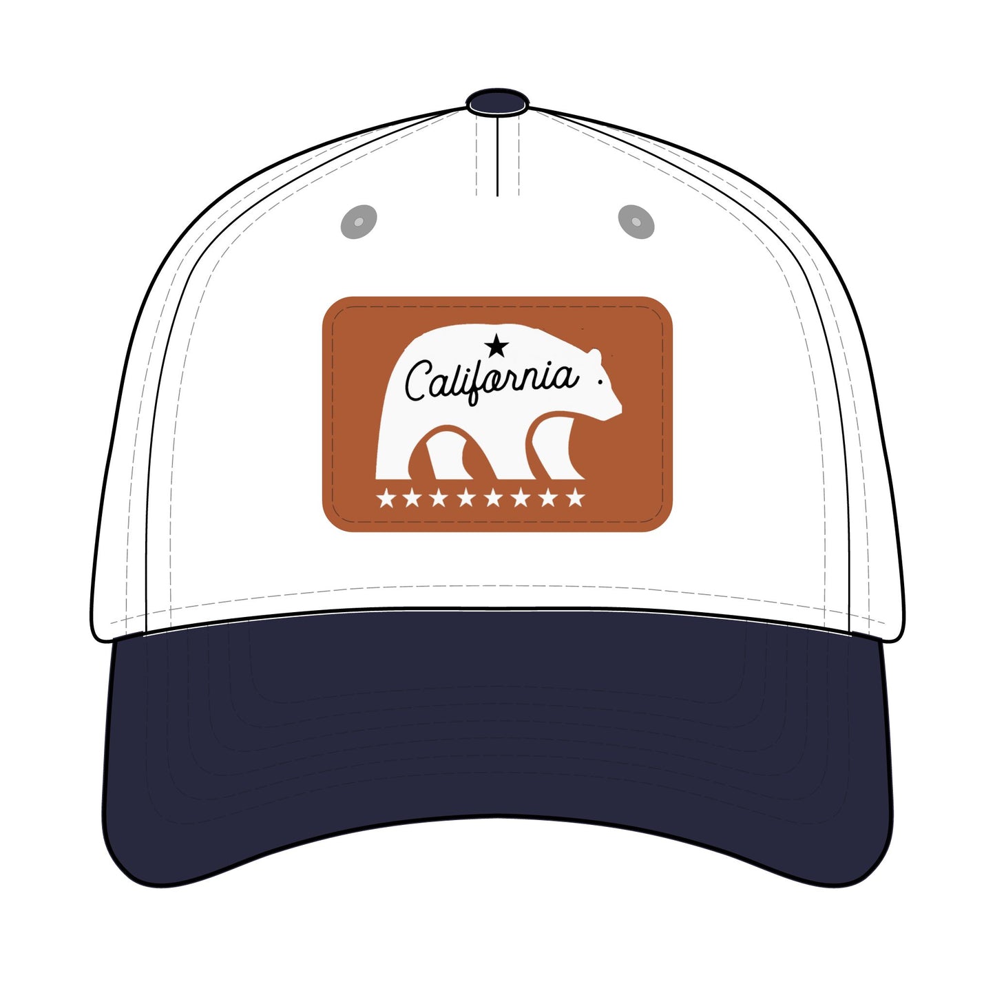 California Bear Mascot Leather Patch Baseball Cap – Vintage Outdoor Hat