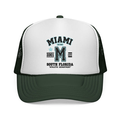 Miami Varsity Trucker Cap — South Florida Retro Mesh Hat