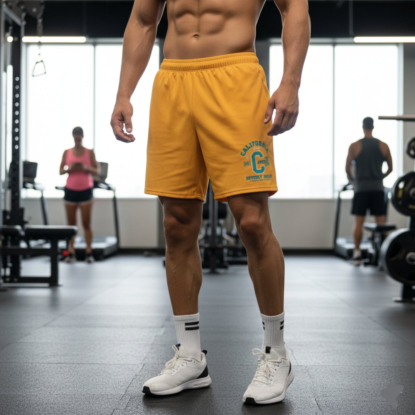 California Print Unisex Athletic Long Shorts