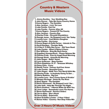 Country & Western Music Video USB