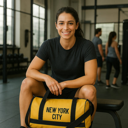 New York City Duffel Gym Bag - Gold / Black