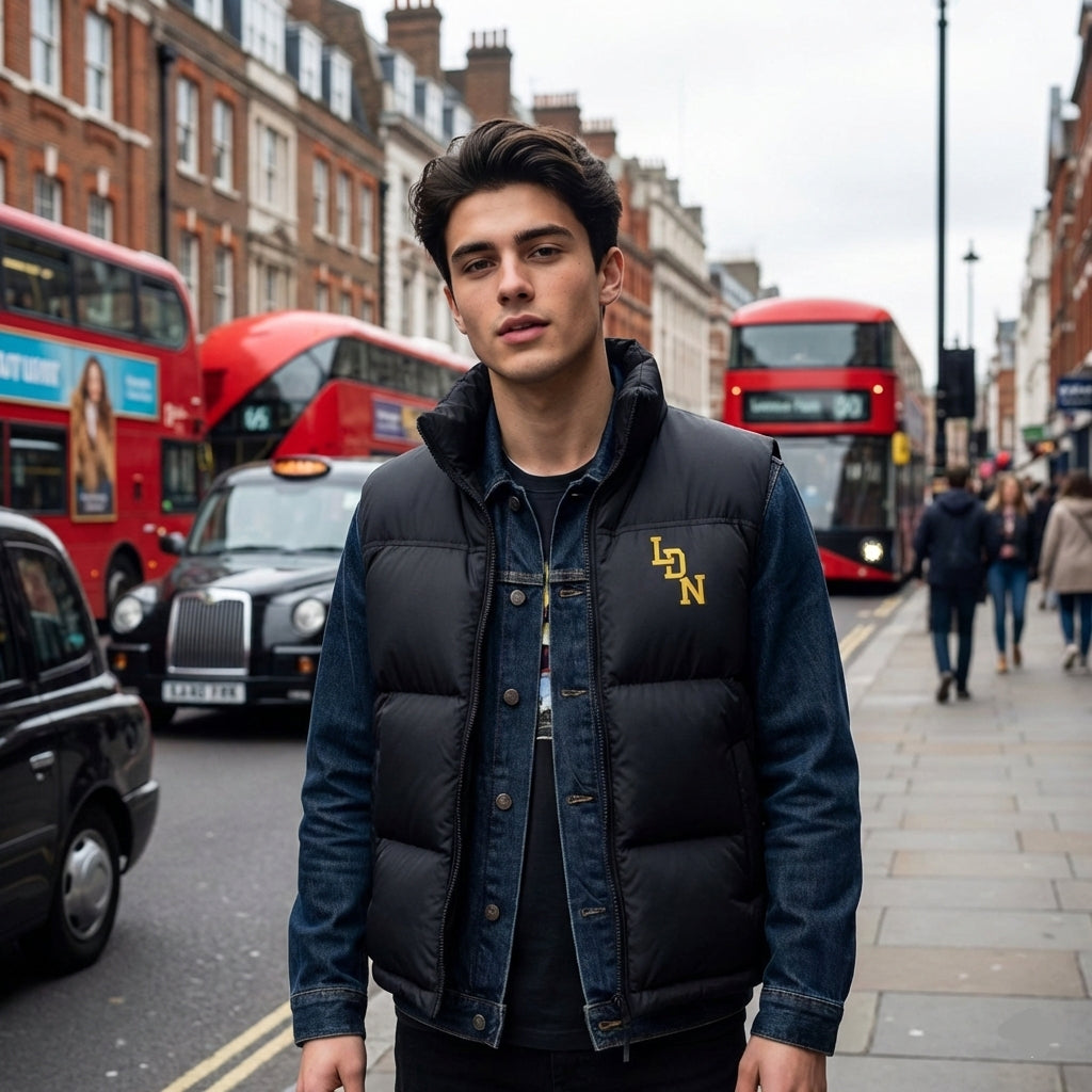 London (LDN) Black Unisex Gilet