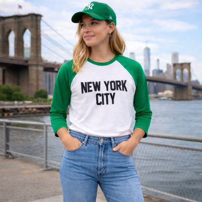 New York City Unisex Three-Quarter Sleeve Baseball Tee