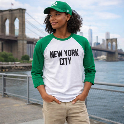 New York City Unisex Three-Quarter Sleeve Baseball Tee