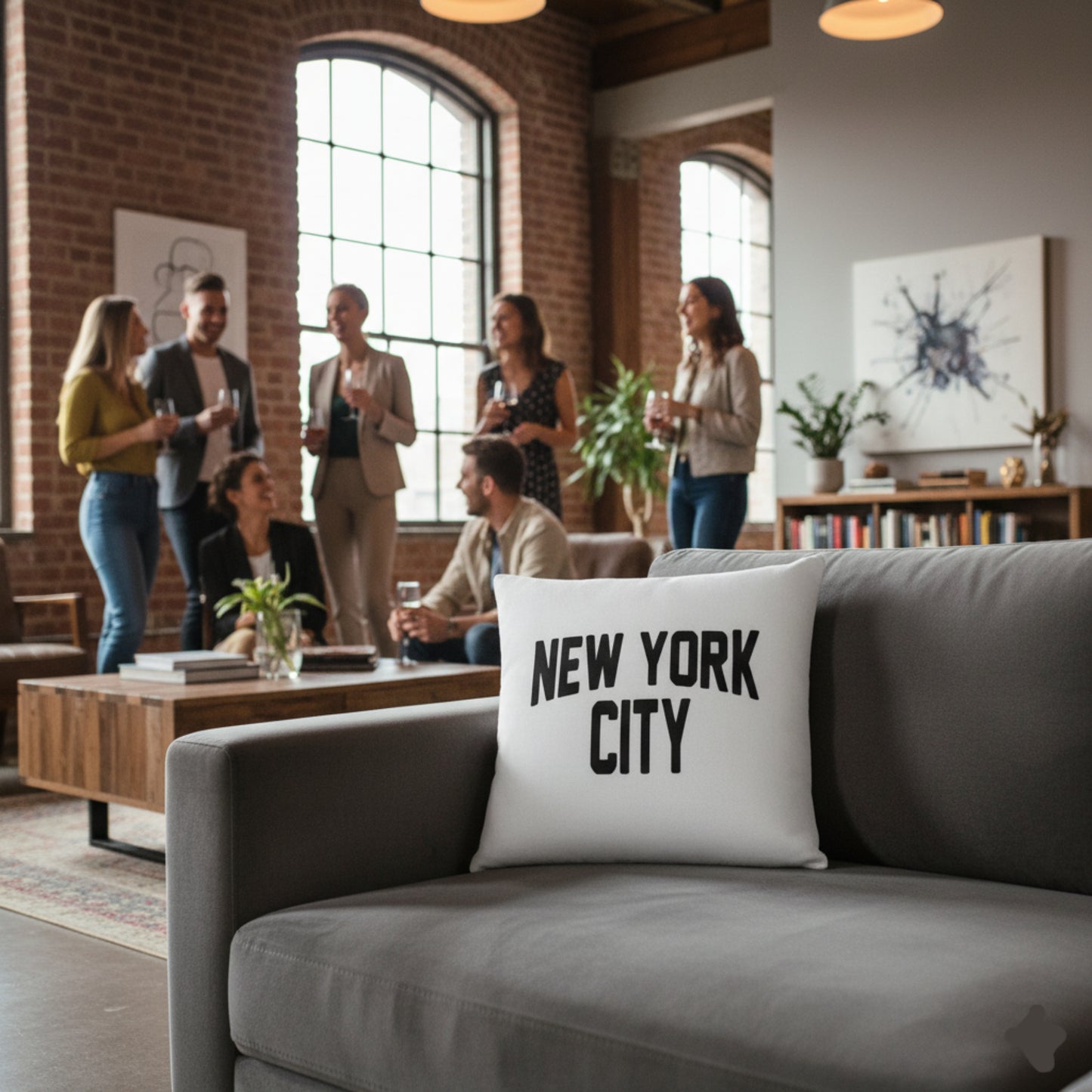 New York  City Premium Pillow (White)