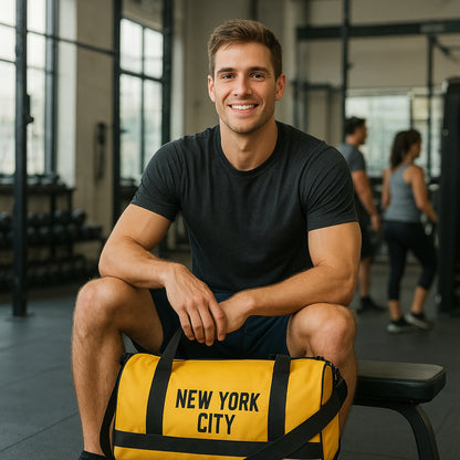 New York City Duffel Gym Bag - Gold / Black