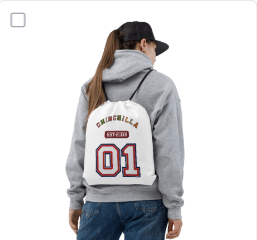 Chinchilla Varsity Athletic Drawstring Bag