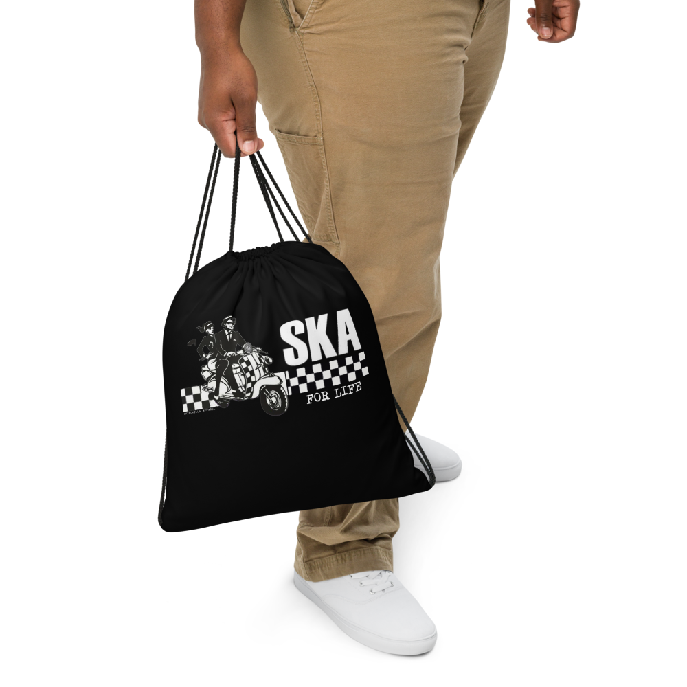 Ska For Life Drawstring Bag (Black)