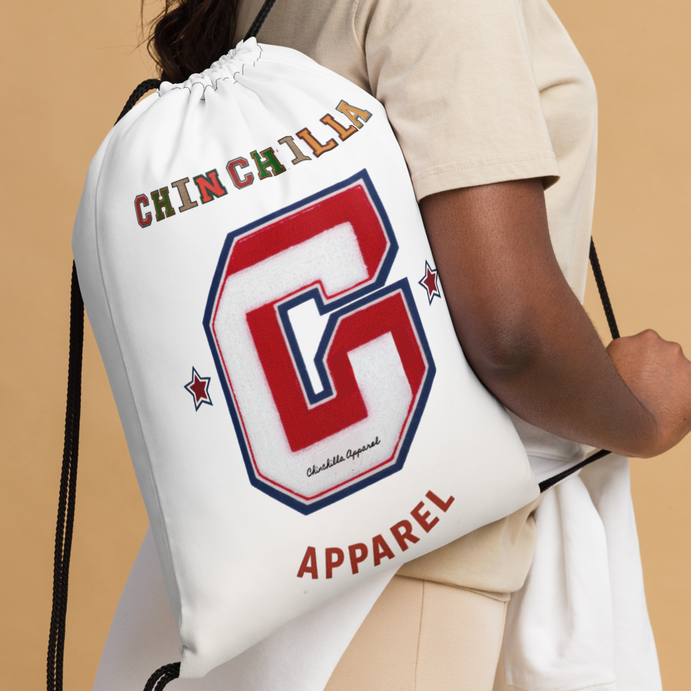 Chinchilla Varsity Drawstring Bag