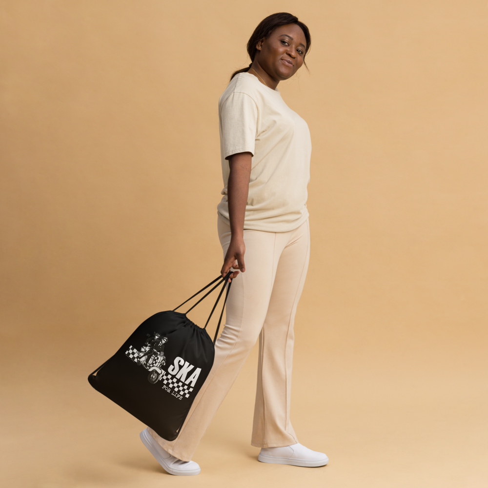 Ska For Life Drawstring Bag (Black)