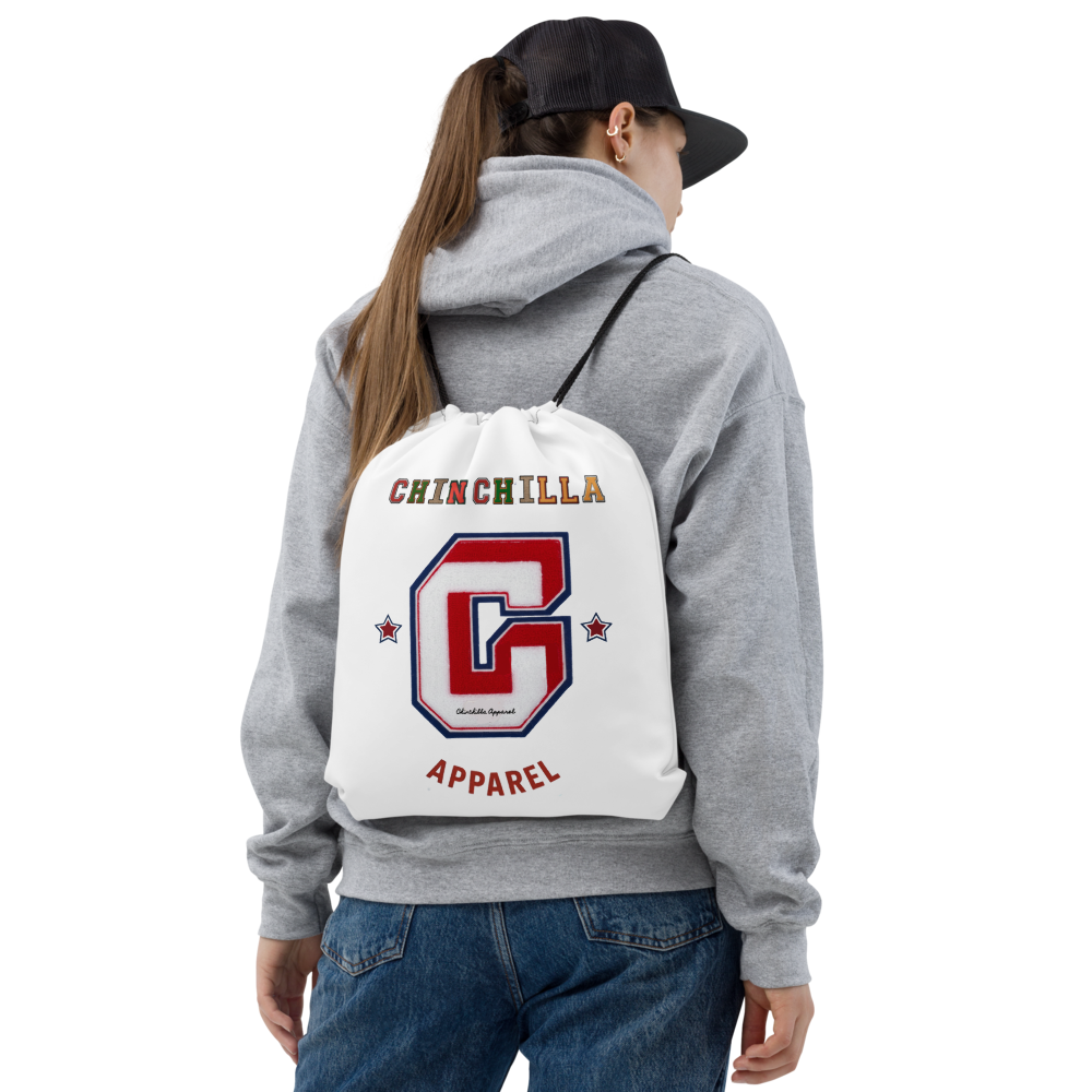 Chinchilla Varsity Drawstring Bag