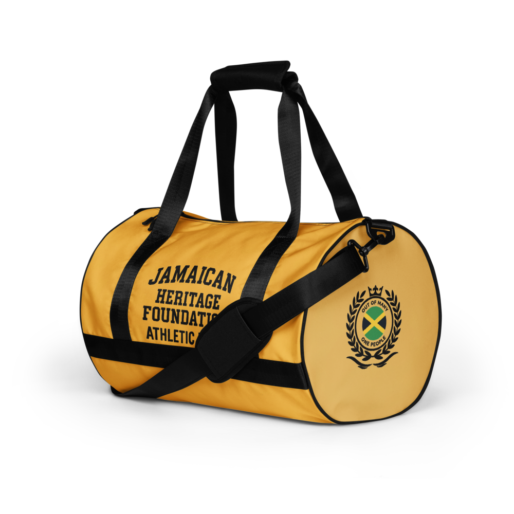 Jamaican Heritage Sporty Duffel Bag (Black & Gold)