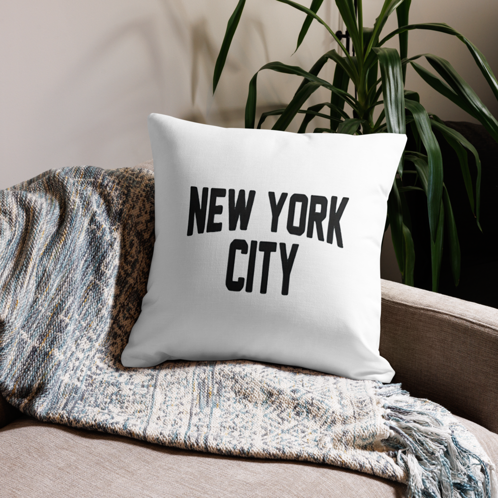 New York  City Premium Pillow (White)