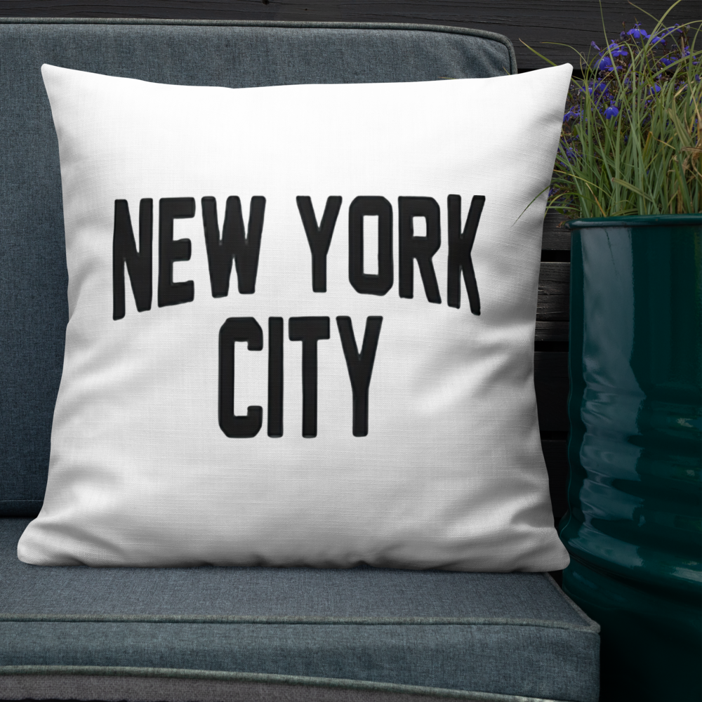 New York  City Premium Pillow (White)