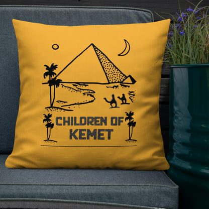 Children Of Kemet Premium Pillow (Yellow/Black)