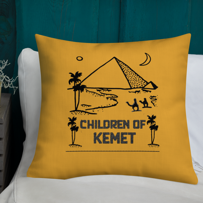 Children Of Kemet Premium Pillow (Yellow/Black)