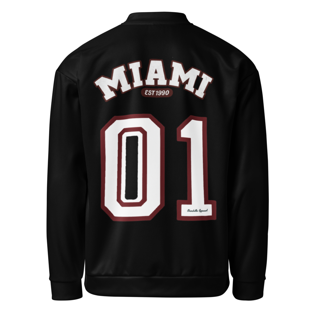 Miami Varsity Unisex Bomber Jacket (Black)