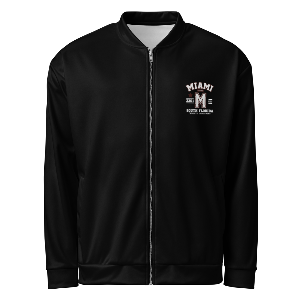 Miami Varsity Unisex Bomber Jacket (Black)