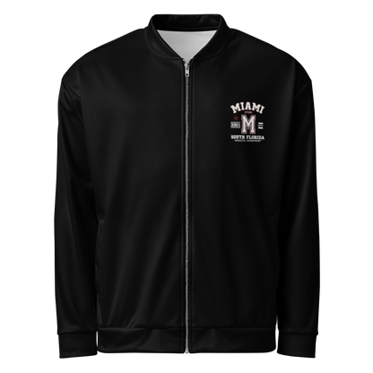 Miami Varsity Unisex Bomber Jacket (Black)