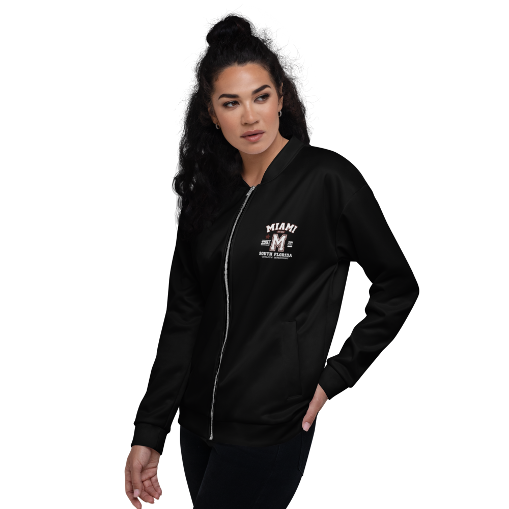 Miami Varsity Unisex Bomber Jacket (Black)