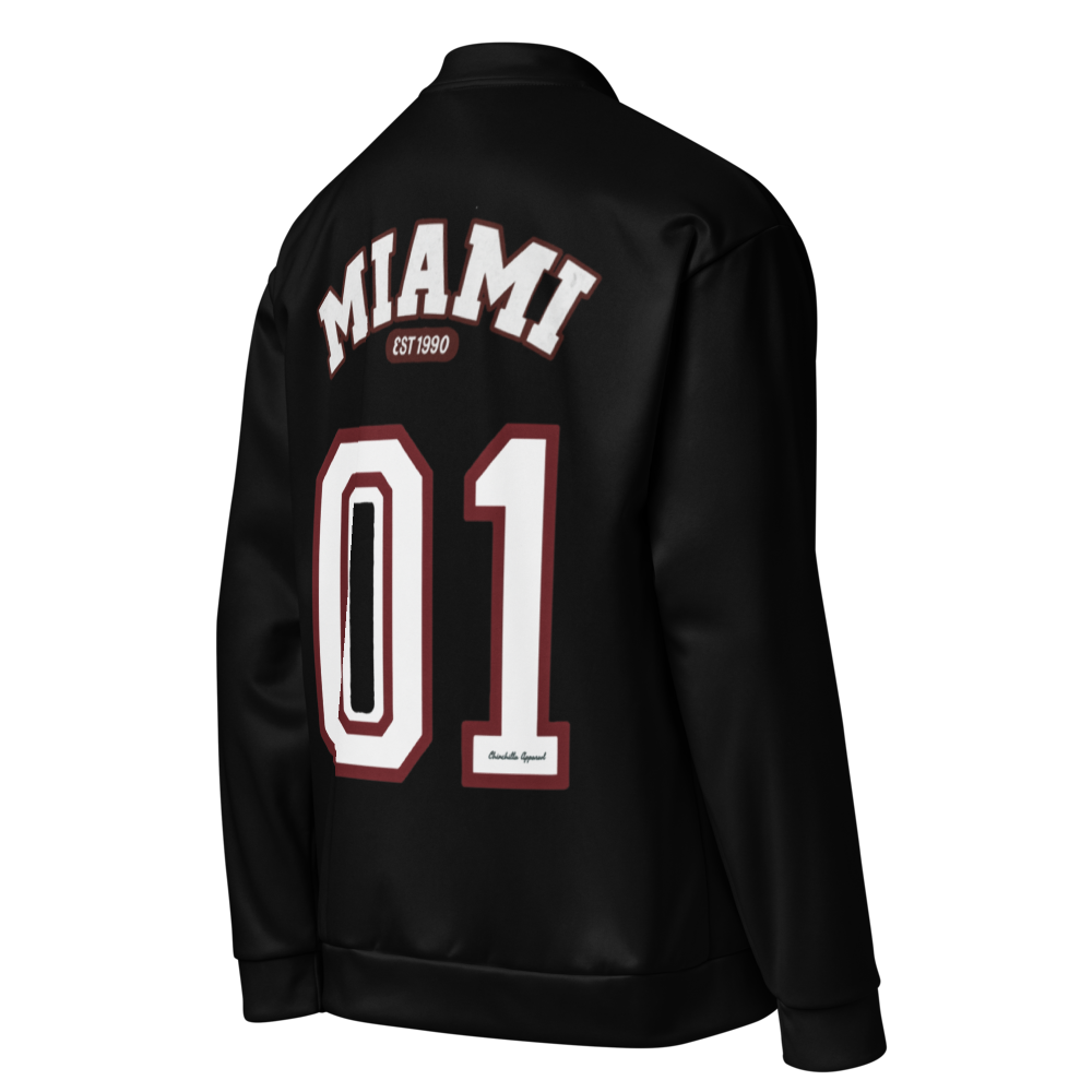 Miami Varsity Unisex Bomber Jacket (Black)