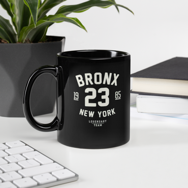 Bronx NY Black Glossy Mug