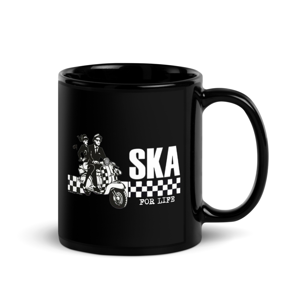 Ska For Life Black Glossy Ceramic Mug