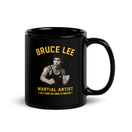 Bruce Lee Black Glossy Mug