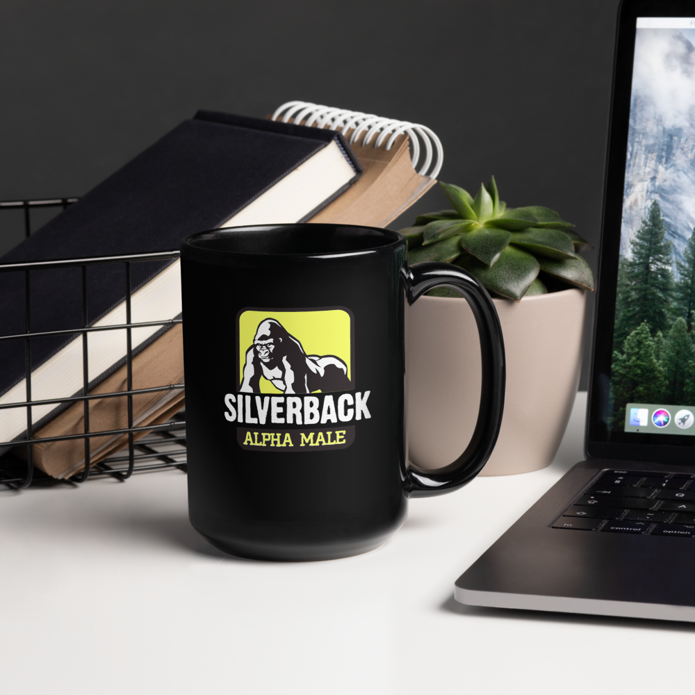 Silverback Black Glossy Mug