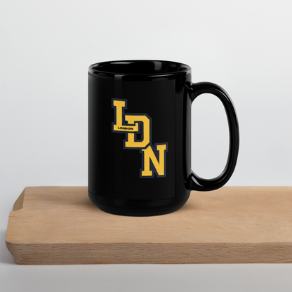 London (LDN) Black Glossy Mug