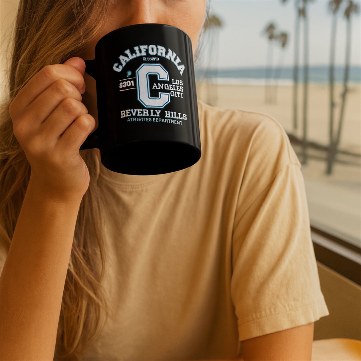 California Varsity Black Glossy Mug