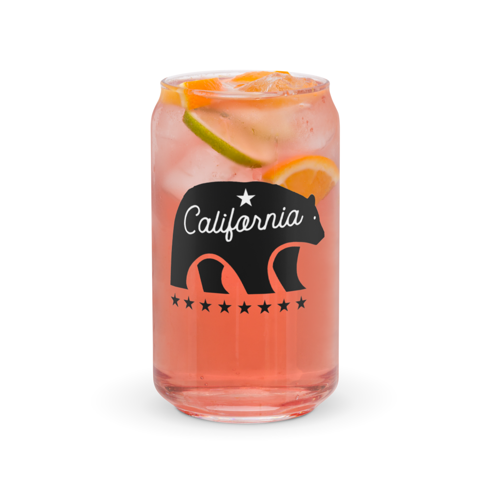 California Mascot Can-Shaped Glass