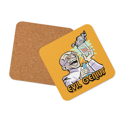 Evil Genius Cork-Back Coaster