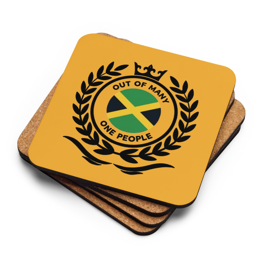 Jamaican Emblem Cork-Back Coaster