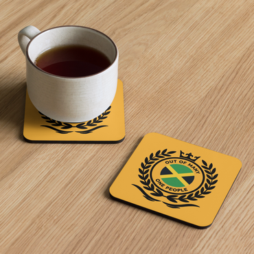 Jamaican Emblem Cork-Back Coaster