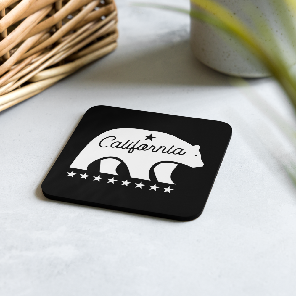 California Bear Mascot Cork-Back Coaster