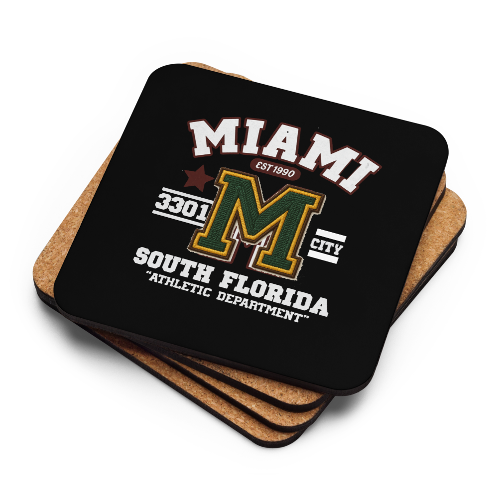 Miami Varsity Cork-Back Coaster