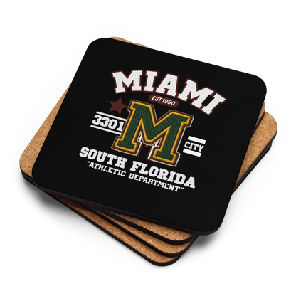 Miami Varsity Cork-Back Coaster