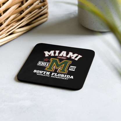 Miami Varsity Cork-Back Coaster