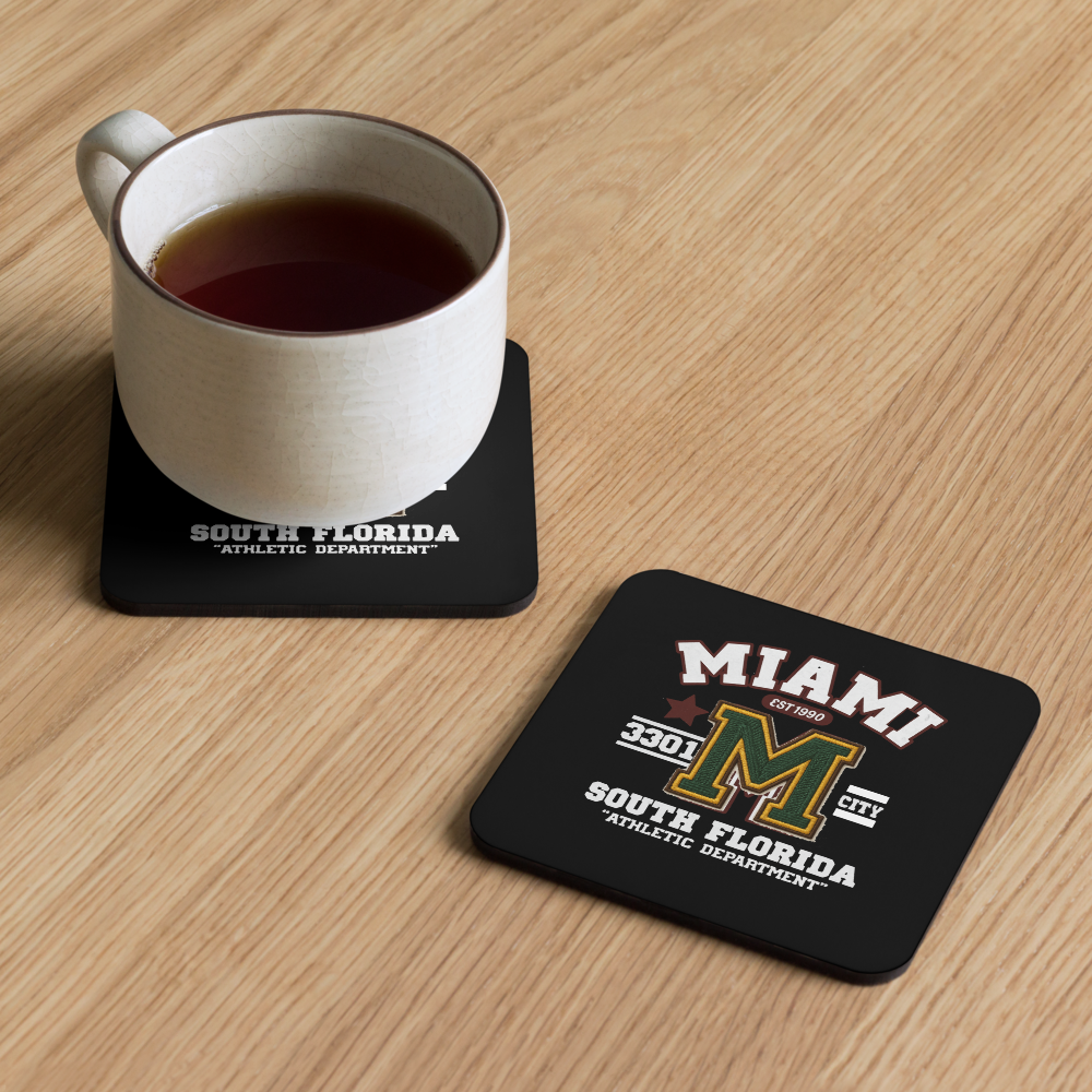Miami Varsity Cork-Back Coaster