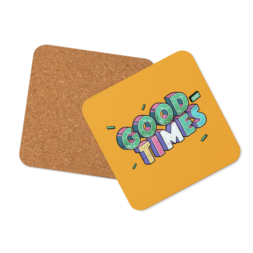 Good Times Cork-Back Coaster (Gold)