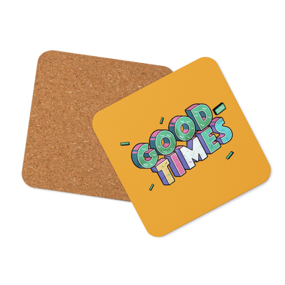Good Times Cork-Back Coaster (Gold)