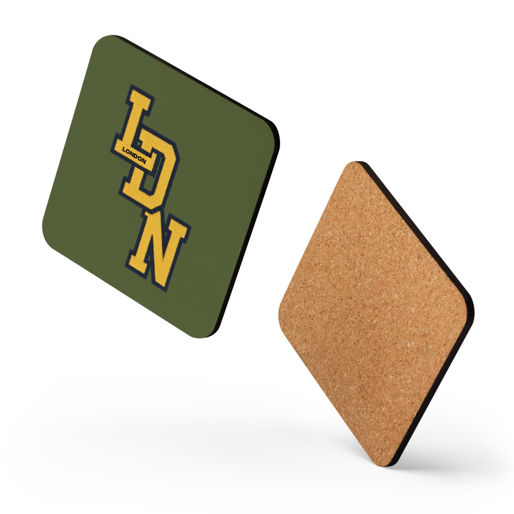 LONDON (LDN) Cork-Back Coaster (GREEN)