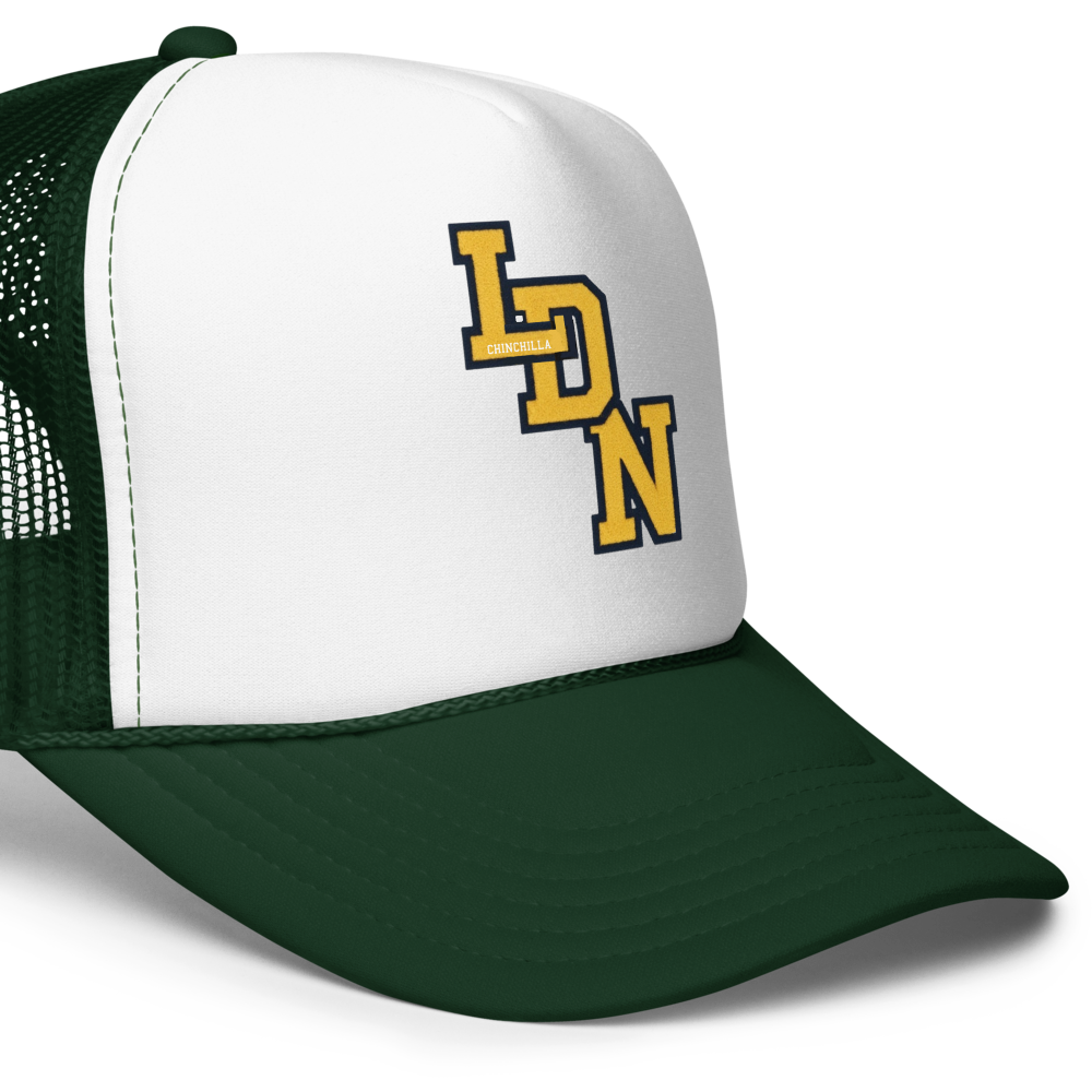 Green and white cap with 'LDN' logo on a white background