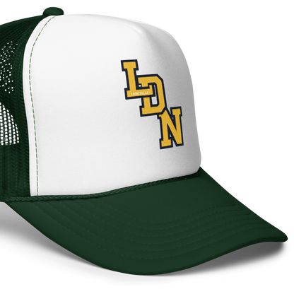 Green and white cap with 'LDN' logo on a white background