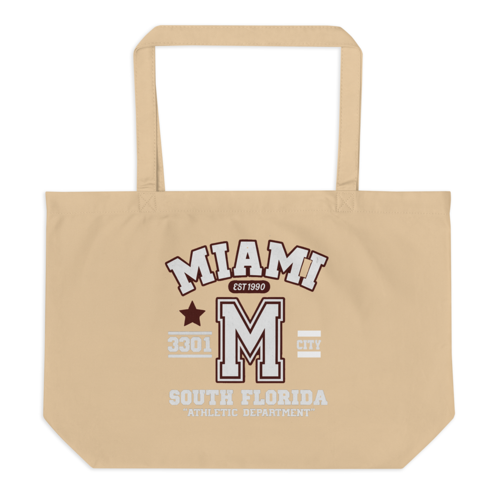 Miami Varsity Large Organic Tote Bag
