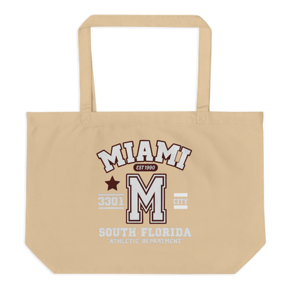 Miami Varsity Large Organic Tote Bag